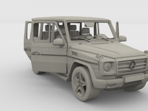 mercedes benz g class with interior blue Model 3D