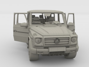 mercedes benz g class with interior blue Model 3D