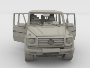 mercedes benz g class with interior blue Model 3D