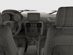 mercedes benz g class with interior blue Model 3D