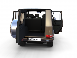 mercedes benz g class with interior brown 3D 模型