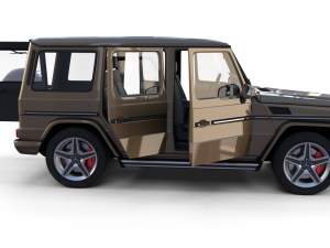 mercedes benz g class with interior brown 3D 模型