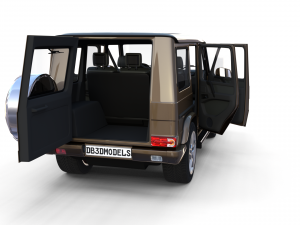 mercedes benz g class with interior brown 3D 模型