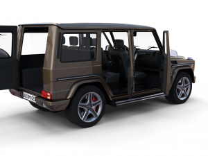mercedes benz g class with interior brown 3D 模型