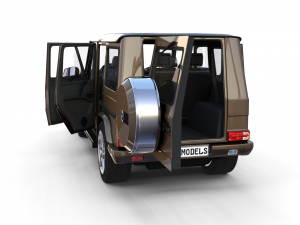 mercedes benz g class with interior brown 3D 模型