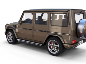 mercedes benz g class with interior brown 3D 模型