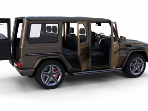 mercedes benz g class with interior brown 3D 模型