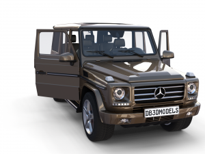 mercedes benz g class with interior brown 3D 模型