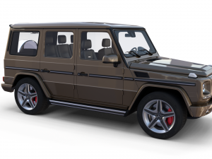 mercedes benz g class with interior brown 3D 模型