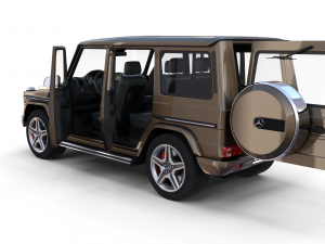 mercedes benz g class with interior brown 3D 模型