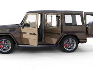 mercedes benz g class with interior brown 3D 模型