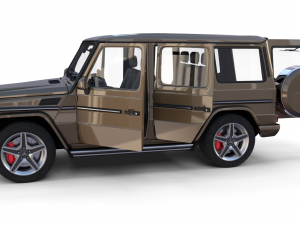 mercedes benz g class with interior brown 3D 模型