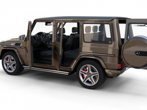 mercedes benz g class with interior brown 3D 模型