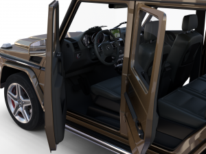mercedes benz g class with interior brown 3D 模型