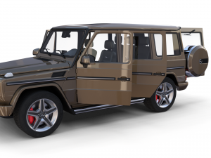 mercedes benz g class with interior brown 3D 模型
