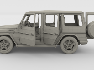 mercedes benz g class with interior brown 3D 模型