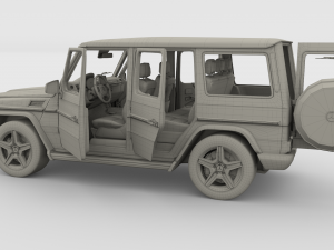 mercedes benz g class with interior brown 3D 模型