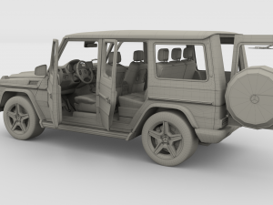 mercedes benz g class with interior brown 3D 模型