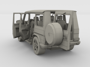 mercedes benz g class with interior brown 3D 模型