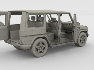 mercedes benz g class with interior brown 3D 模型