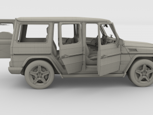 mercedes benz g class with interior brown 3D 模型