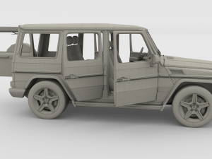 mercedes benz g class with interior brown 3D 模型
