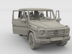 mercedes benz g class with interior brown 3D 模型