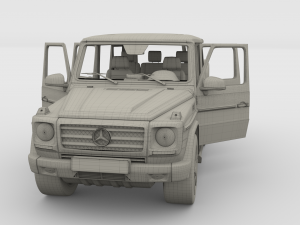 mercedes benz g class with interior brown 3D 模型