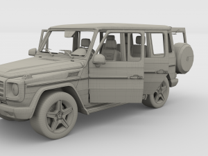 mercedes benz g class with interior brown 3D 模型