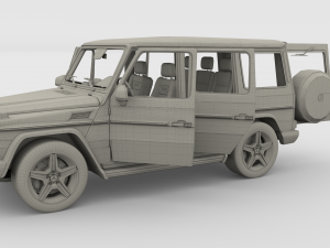 mercedes benz g class with interior brown 3D 模型