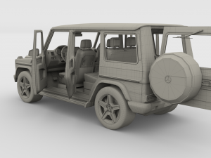 mercedes benz g class with interior red Modelo 3D