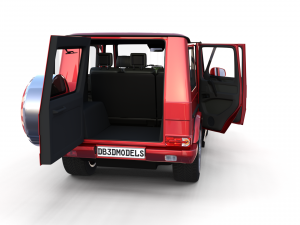 mercedes benz g class with interior red Modelo 3D