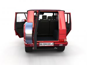 mercedes benz g class with interior red Modelo 3D
