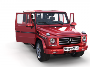 mercedes benz g class with interior red Modelo 3D