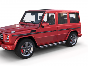 mercedes benz g class with interior red Modelo 3D