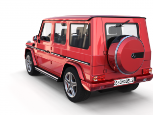 mercedes benz g class with interior red Modelo 3D
