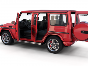 mercedes benz g class with interior red Modelo 3D