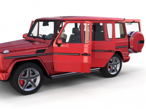 mercedes benz g class with interior red Modelo 3D