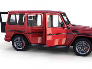 mercedes benz g class with interior red Modelo 3D