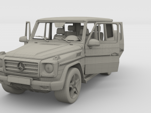 mercedes benz g class with interior red Modelo 3D