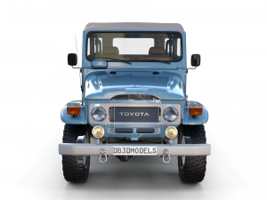 toyota land cruiser fj 40 soft top with interior and chassis 3D मॉडल