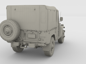 toyota land cruiser fj 40 soft top with interior and chassis 3D Модель