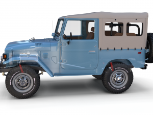 toyota land cruiser fj 40 soft top with interior and chassis 3D Модель