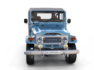 toyota land cruiser fj 40 soft top with interior and chassis 3D Model