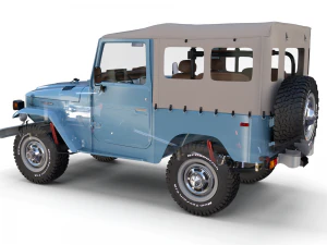 toyota land cruiser fj 40 soft top with interior and chassis 3D Model