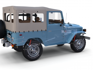 toyota land cruiser fj 40 soft top with interior and chassis 3D Модель