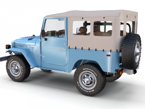 toyota land cruiser fj 40 soft top with interior and chassis 3D Модель