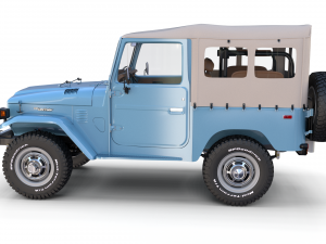 toyota land cruiser fj 40 soft top with interior and chassis 3D Модель