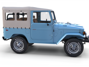 toyota land cruiser fj 40 soft top with interior and chassis 3D Модель