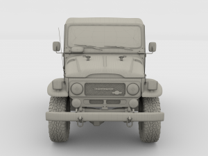 toyota land cruiser fj 40 soft top with interior and chassis 3D Модель